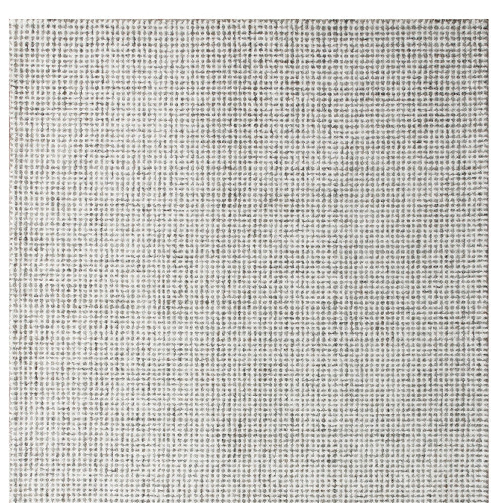 8' x 10' Gray and Ivory Wool Checkered Hand Tufted Area Rug