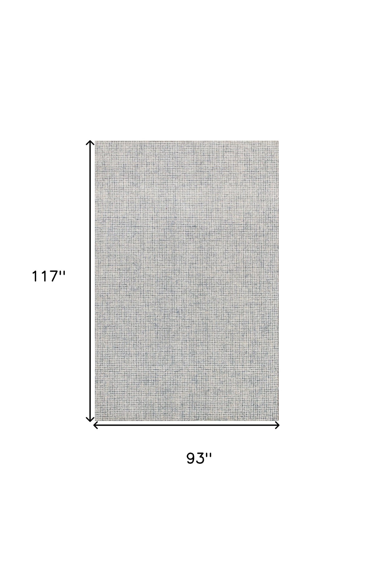 8' x 10' Blue and Ivory Wool Abstract Hand Tufted Area Rug