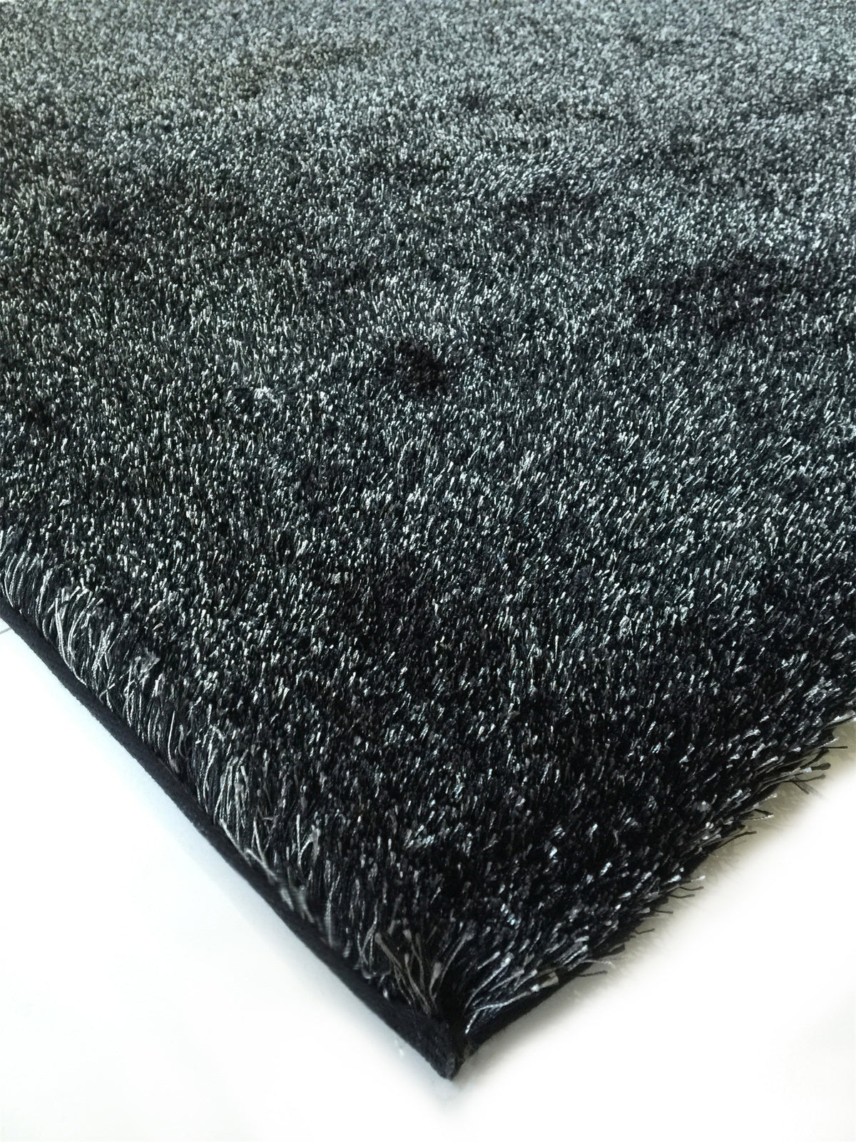 2' x 3' Black Shag Hand Tufted Area Rug