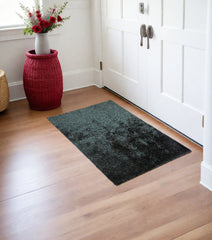 2' x 3' Black Shag Hand Tufted Area Rug