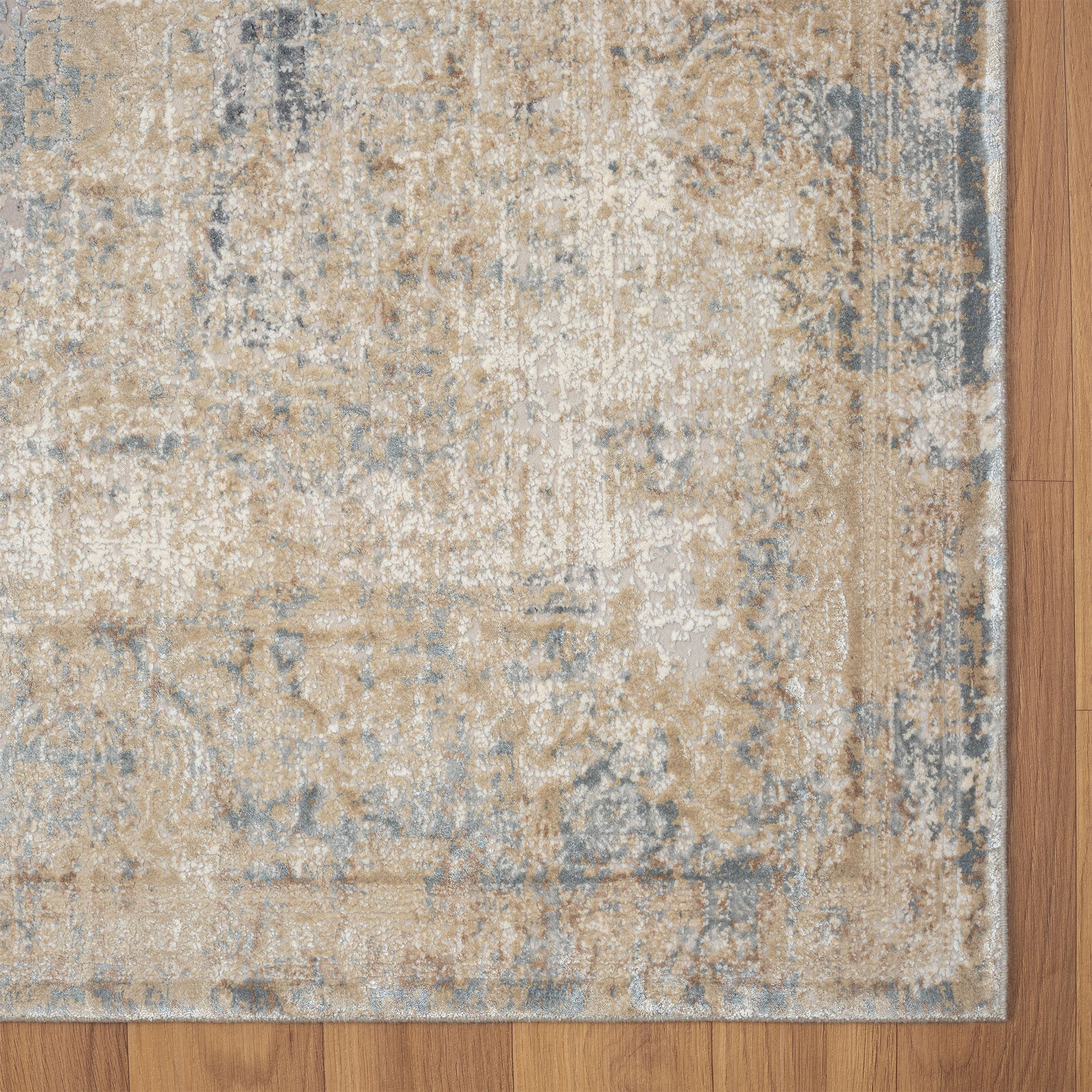 2' x 3' Beige and Gray Medallion Area Rug