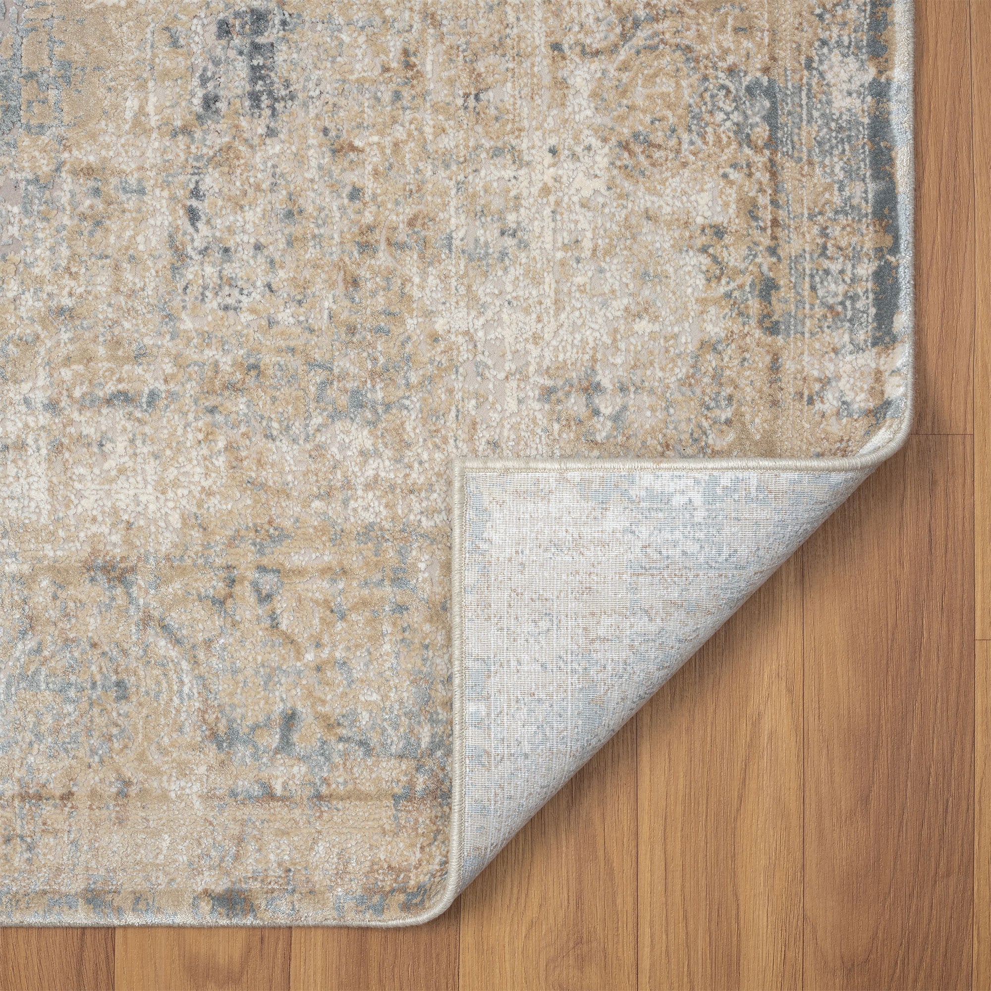 2' x 3' Beige and Gray Medallion Area Rug