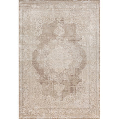 2' x 3' Beige and Ivory Medallion Area Rug