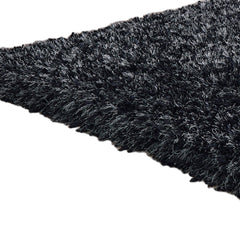5' x 7' Black Shag Hand Tufted Area Rug