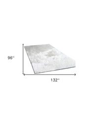 8' x 11' White Shag Hand Tufted Area Rug