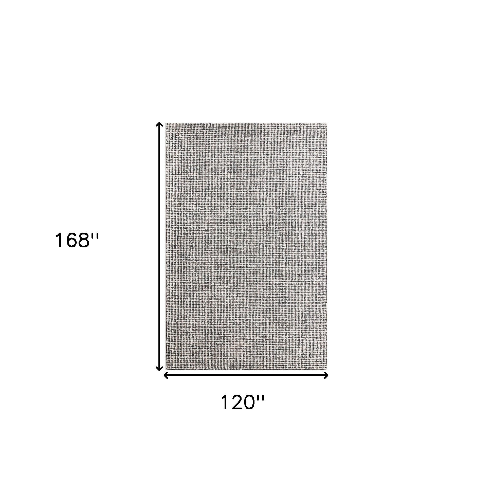 10' x 14' Gray and Ivory Wool Checkered Hand Tufted Area Rug