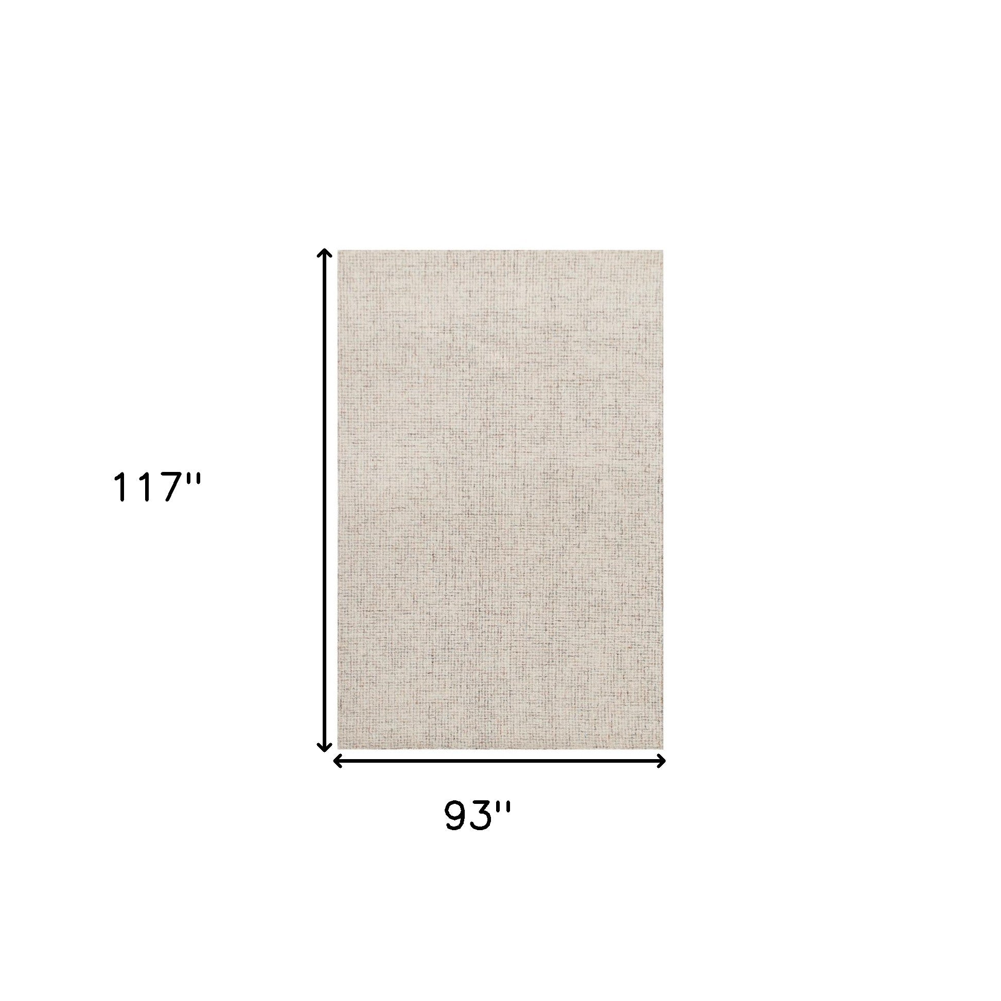 8' x 10' Beige and Brown Wool Abstract Hand Tufted Area Rug