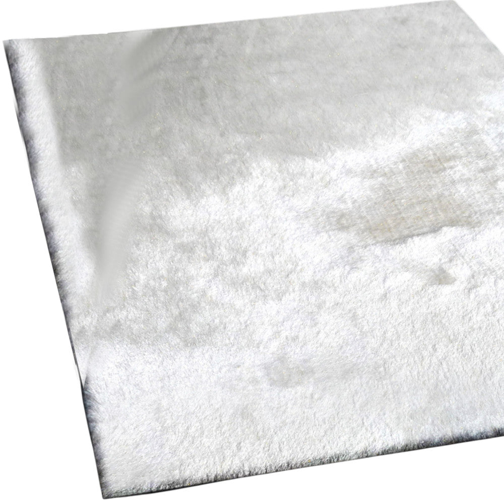 5' x 7' White Shag Hand Tufted Area Rug