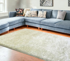 8' x 11' White Shag Hand Tufted Area Rug
