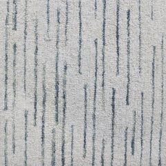 10' x 14' Ivory and Blue Wool Striped Hand Tufted Area Rug