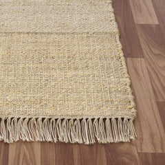 8' x 10' Natural and Ivory Abstract Hand Woven Area Rug