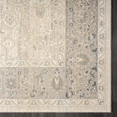 5' x 8' Beige and Ivory Floral Area Rug