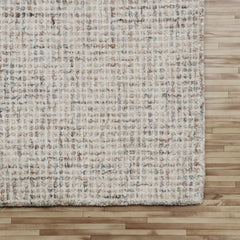 8' Runner Beige and Brown Wool Abstract Hand Tufted Runner Rug