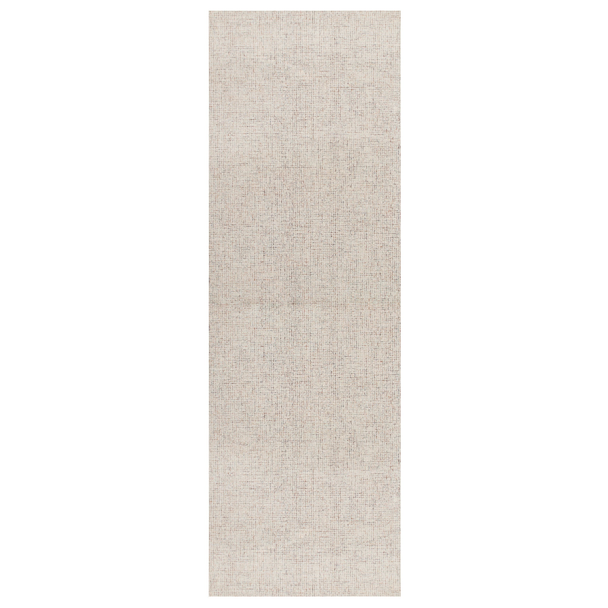8' Runner Beige and Brown Wool Abstract Hand Tufted Runner Rug