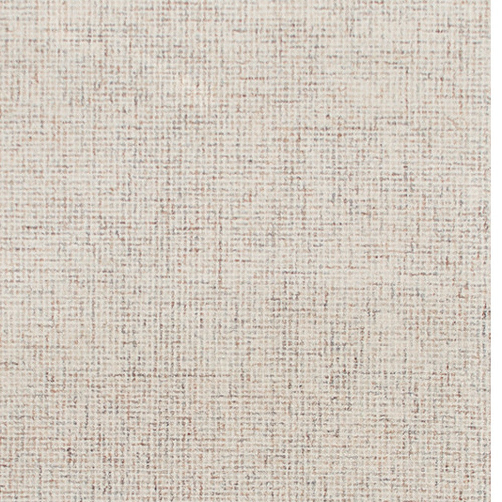 8' Runner Beige and Brown Wool Abstract Hand Tufted Runner Rug