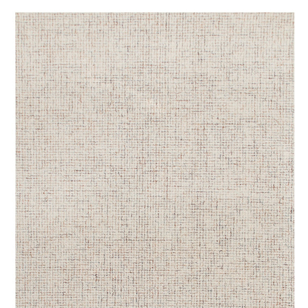 8' Runner Beige and Brown Wool Abstract Hand Tufted Runner Rug