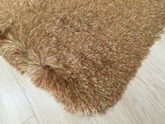 8' x 11' Gold Shag Hand Tufted Area Rug