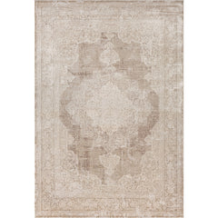 5' x 8' Beige and Ivory Medallion Area Rug
