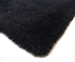 5' x 7' Black Shag Hand Tufted Area Rug