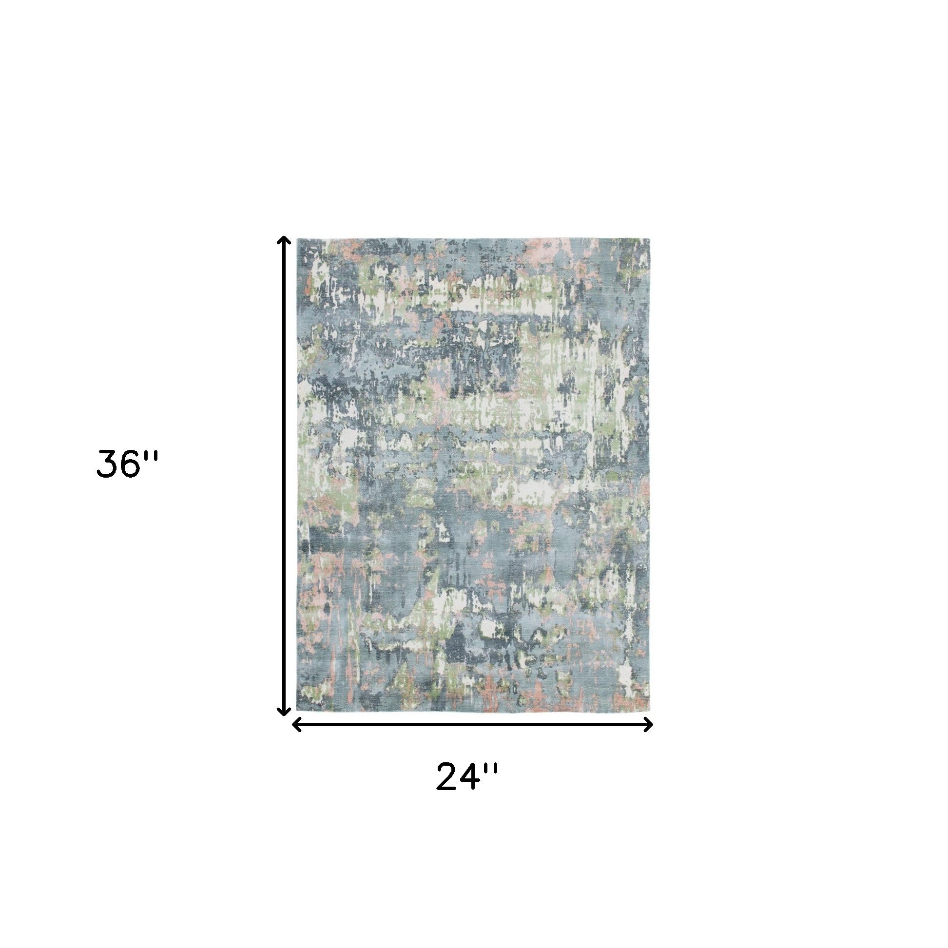 2' x 3' Gray and Yellow Abstract Hand Loomed Area Rug