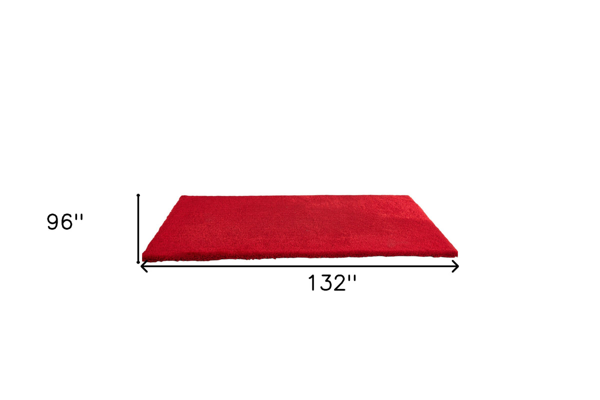 8' x 11' Red Shag Hand Tufted Area Rug