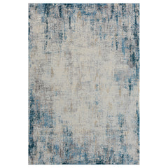 5' x 8' Blue and Ivory Abstract Area Rug