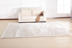 5' x 7' White Shag Hand Tufted Area Rug