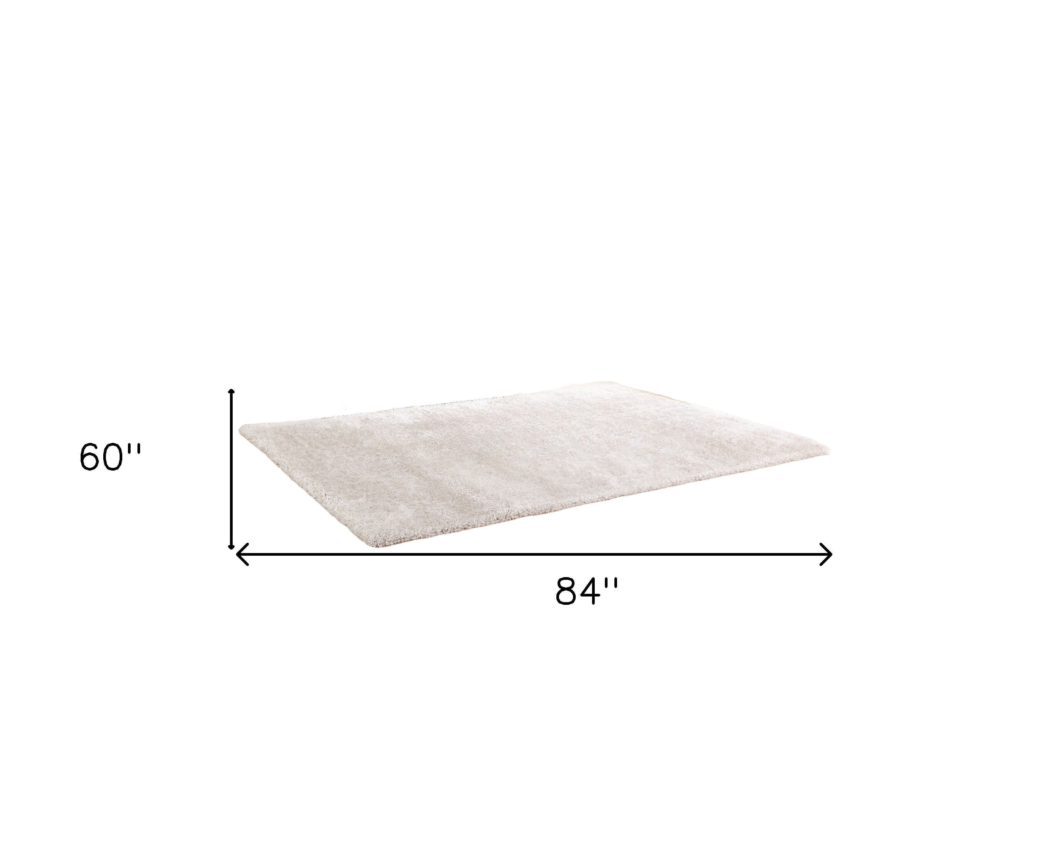5' x 7' White Shag Hand Tufted Area Rug