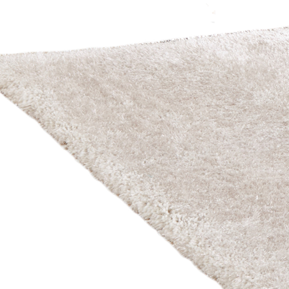 5' x 7' White Shag Hand Tufted Area Rug