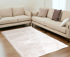 5' x 7' White Shag Hand Tufted Area Rug