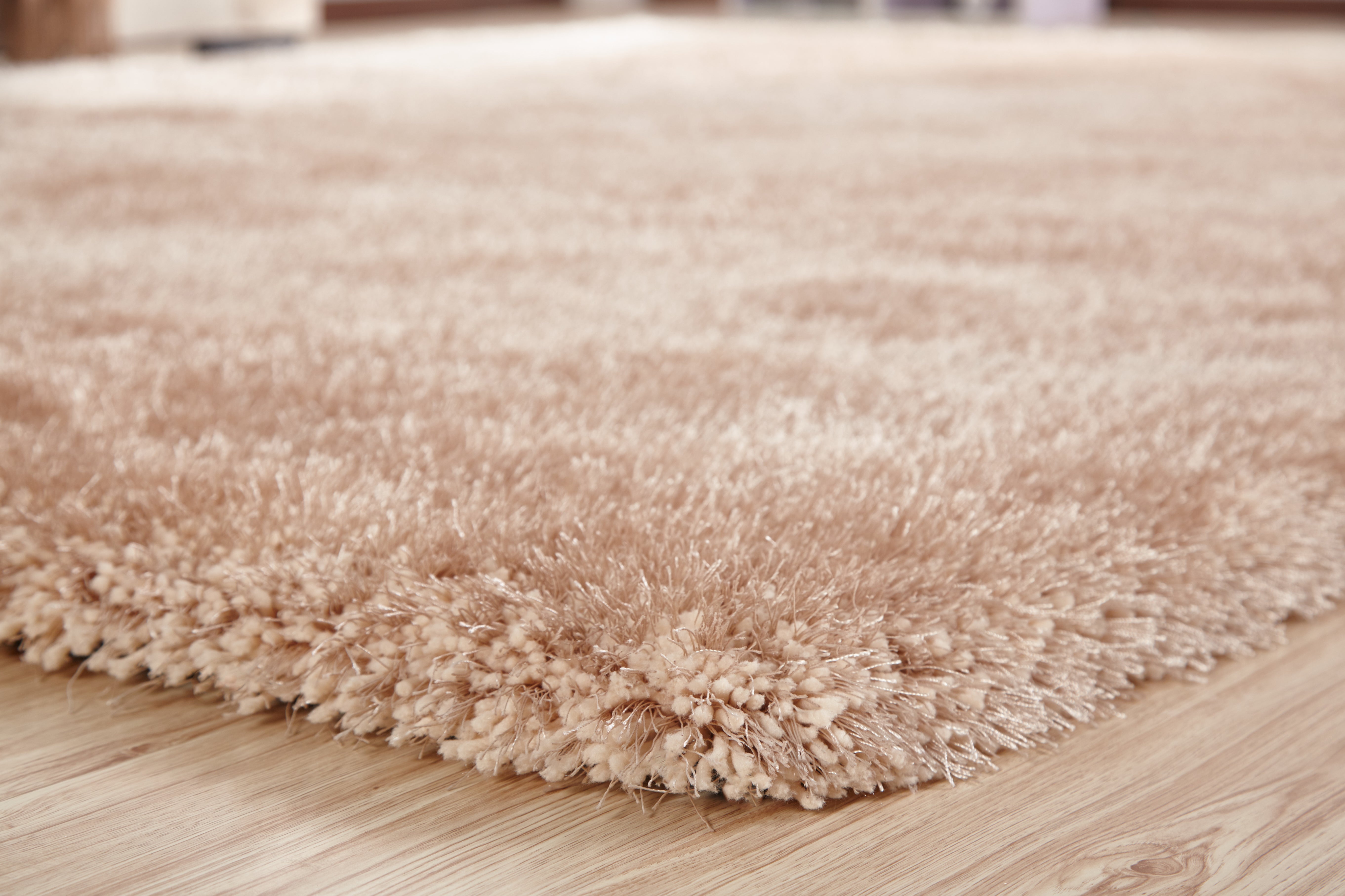 8' x 11' Beige Shag Hand Tufted Area Rug