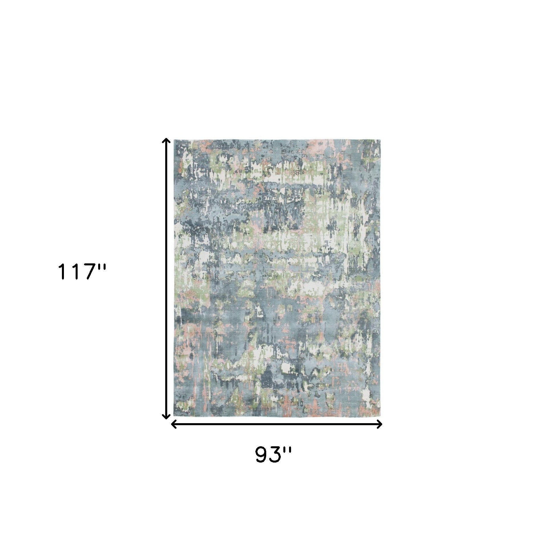 8' x 10' Gray and Yellow Abstract Hand Loomed Area Rug