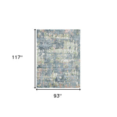 8' x 10' Gray and Yellow Abstract Hand Loomed Area Rug