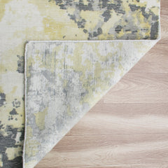 8' x 10' Gray and Yellow Abstract Hand Loomed Area Rug