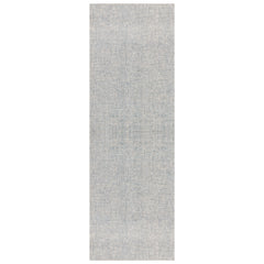 8' Runner Blue and Ivory Wool Abstract Hand Tufted Runner Rug