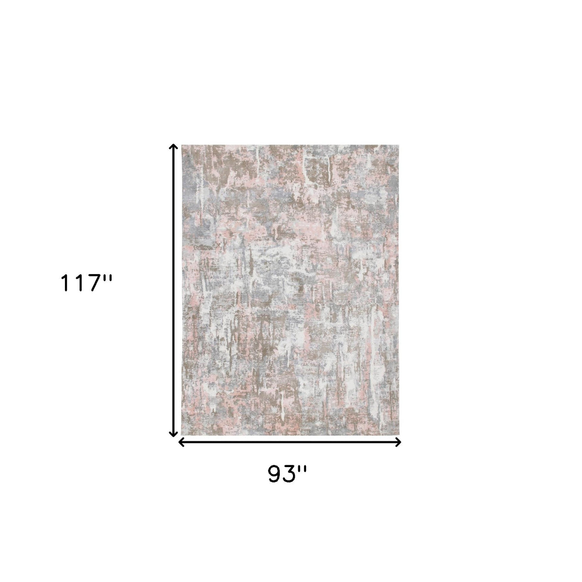 8' x 10' Gray and Pink Abstract Hand Loomed Area Rug