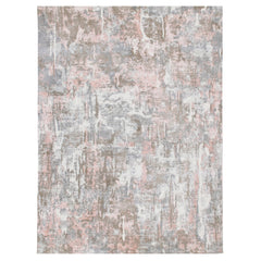 8' x 10' Gray and Pink Abstract Hand Loomed Area Rug