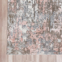 8' x 10' Gray and Pink Abstract Hand Loomed Area Rug