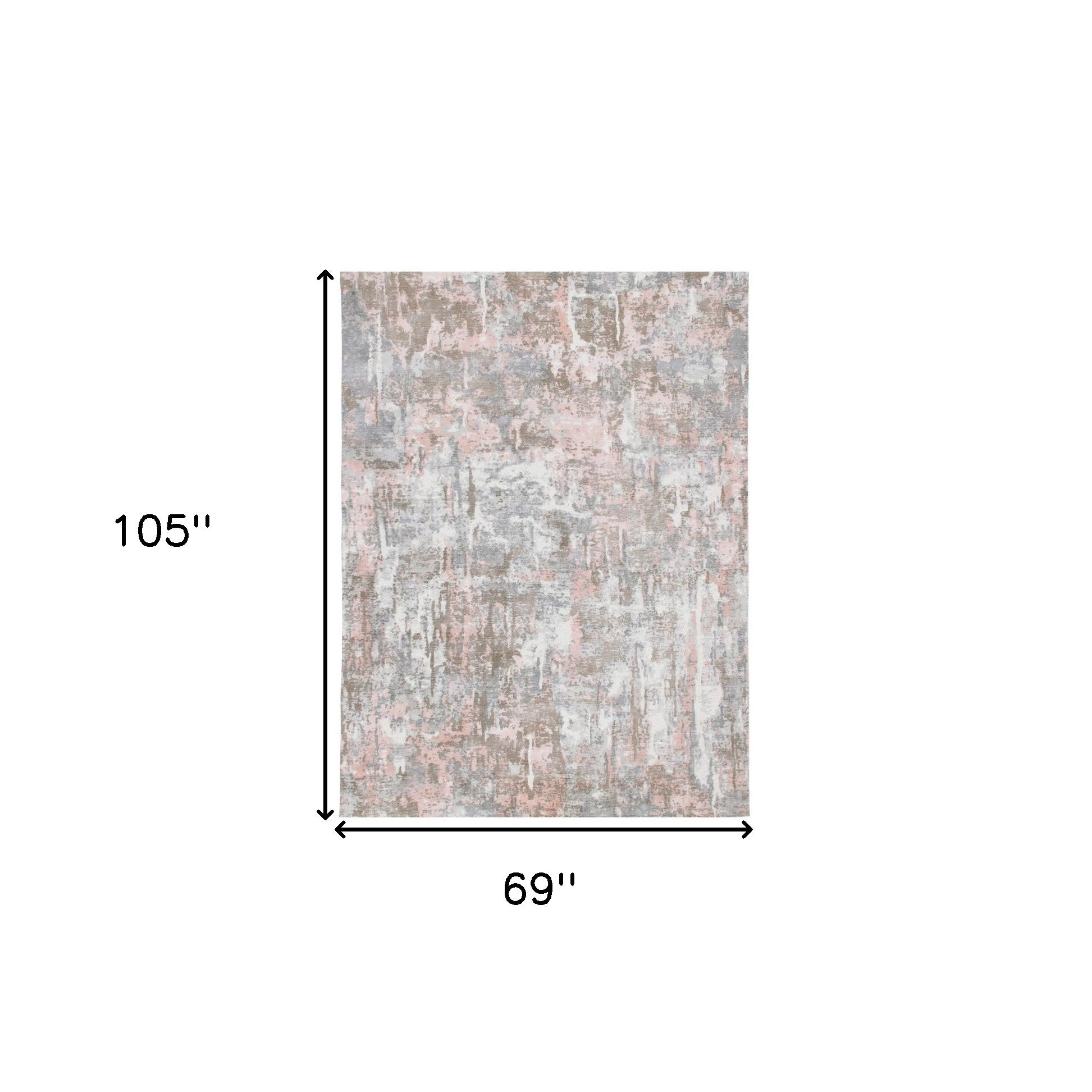 6' x 9' Gray and Pink Abstract Hand Loomed Area Rug