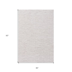 5' x 8' Beige and Ivory Wool Striped Hand Tufted Area Rug