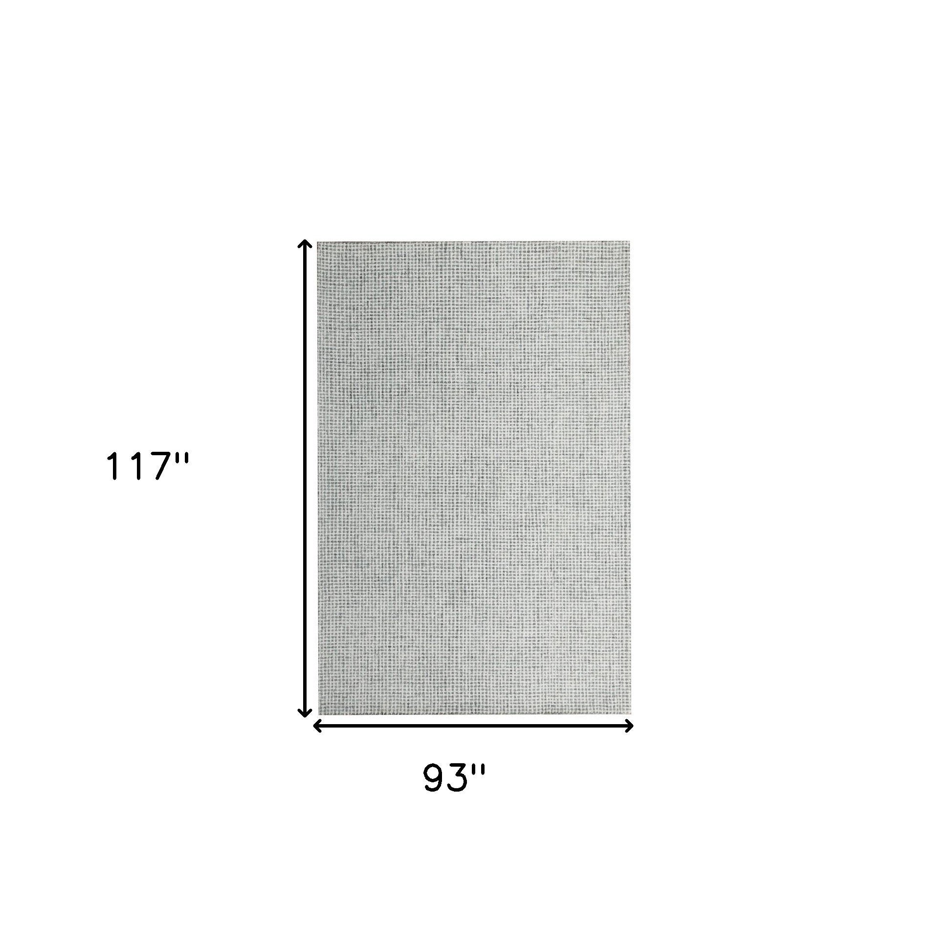 8' x 10' Green and Ivory Wool Checkered Hand Tufted Area Rug