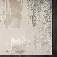 5' x 8' Blue and Beige Abstract Area Rug