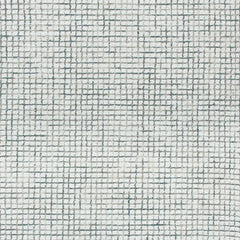 8' Runner Gray and Ivory Wool Checkered Hand Hooked Runner Rug