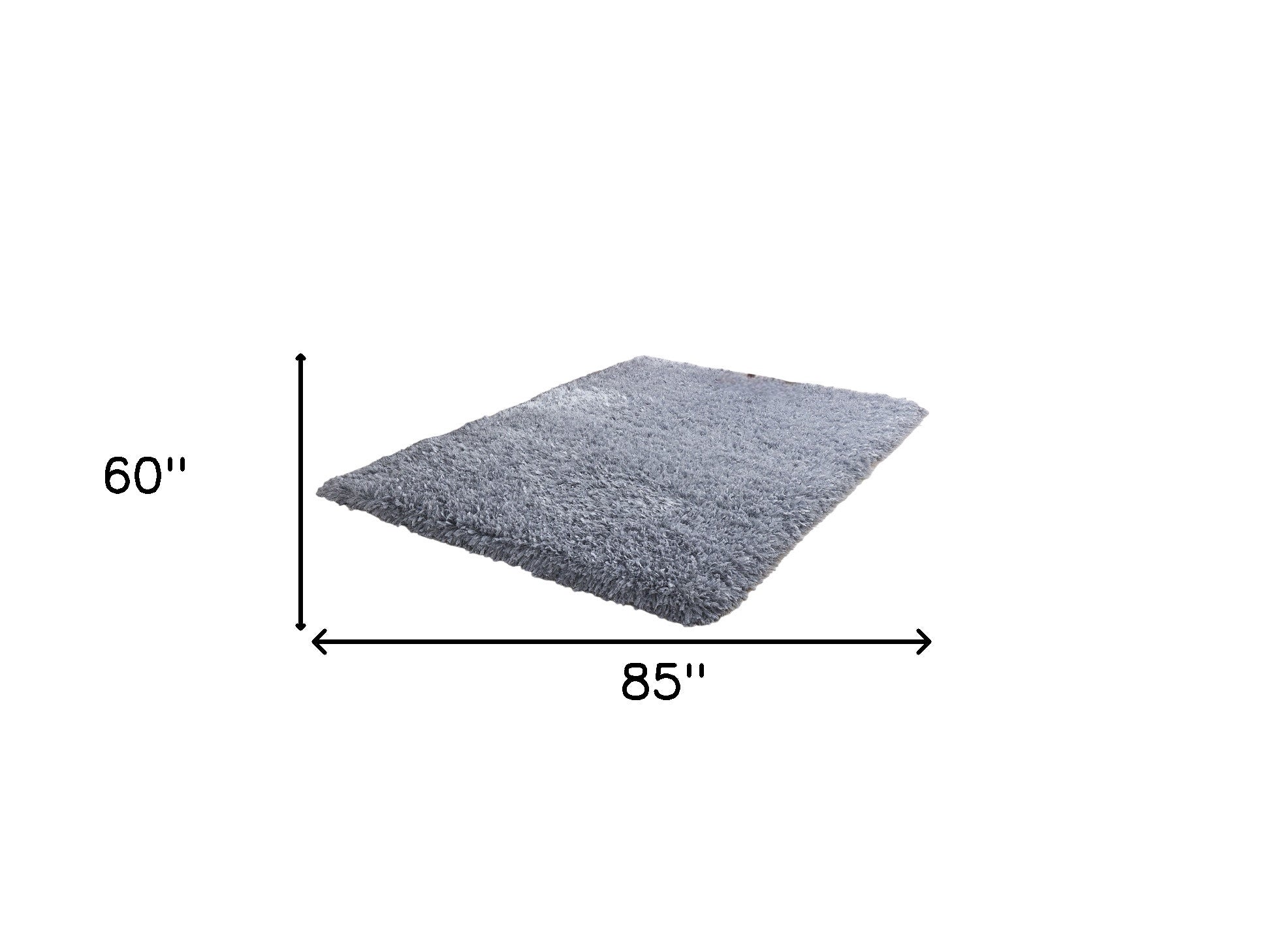 5' x 7' Silver Shag Hand Tufted Area Rug