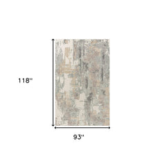 8' x 10' Gray and Beige Abstract Area Rug