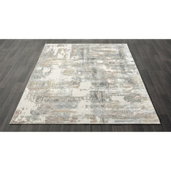 8' x 10' Gray and Beige Abstract Area Rug