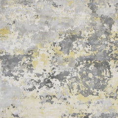 2' x 3' Gray and Yellow Abstract Hand Loomed Area Rug