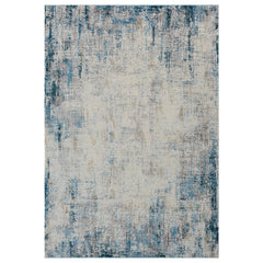 9' x 12' Blue and Ivory Abstract Area Rug