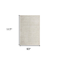 8' x 10' Beige and Ivory Wool Checkered Hand Tufted Area Rug
