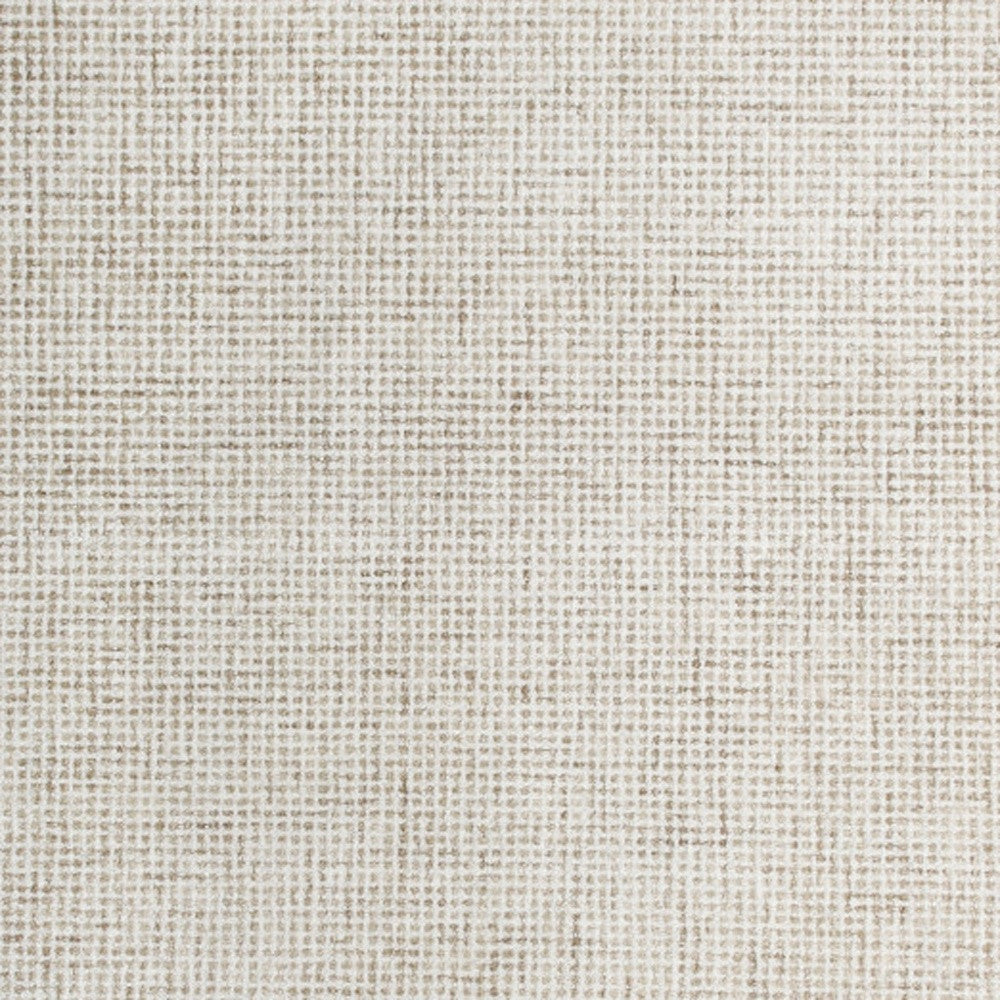 8' x 10' Beige and Ivory Wool Checkered Hand Tufted Area Rug